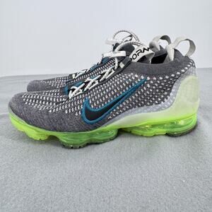 Nike Air VaporMax 2021 Flyknit Shoes Youth‎ Size 4Y Gray Volt Running DB1550-009